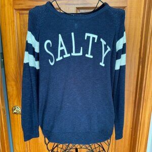 Women's Mia & Tess "Salty" Sweater, Medium, Navy & Cream